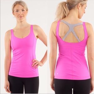 Lululemon Optimal Tank Pow Pink Strappy Back